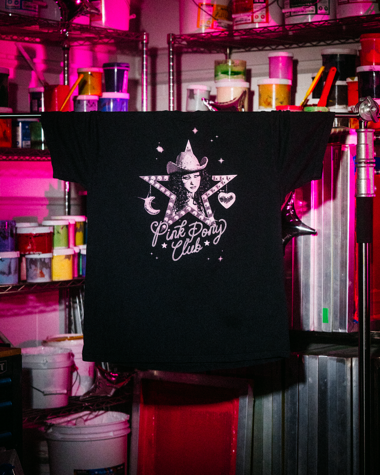 THE PINK PONY TEE (BLACK) (COMFORT COLORS)